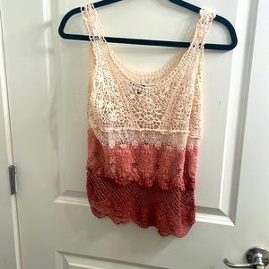 American eagle ombré crochet tank